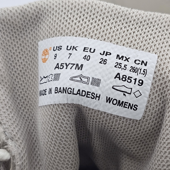 Timberland Women's Arlington Heights Lace Up Boots Size 9 Bone Cream Nubuck NWD - Picture 9 of 10